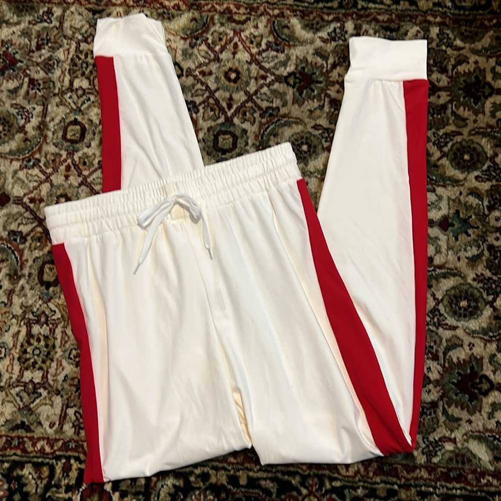 Lit 26 Joggers Off White and Red Striped Size Large